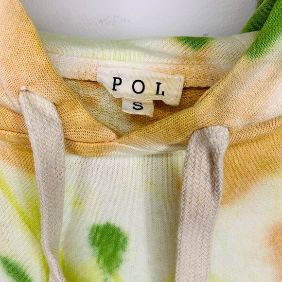 POL oversized boxy tie dye hoodie orange green size small - Picture 3 of 9